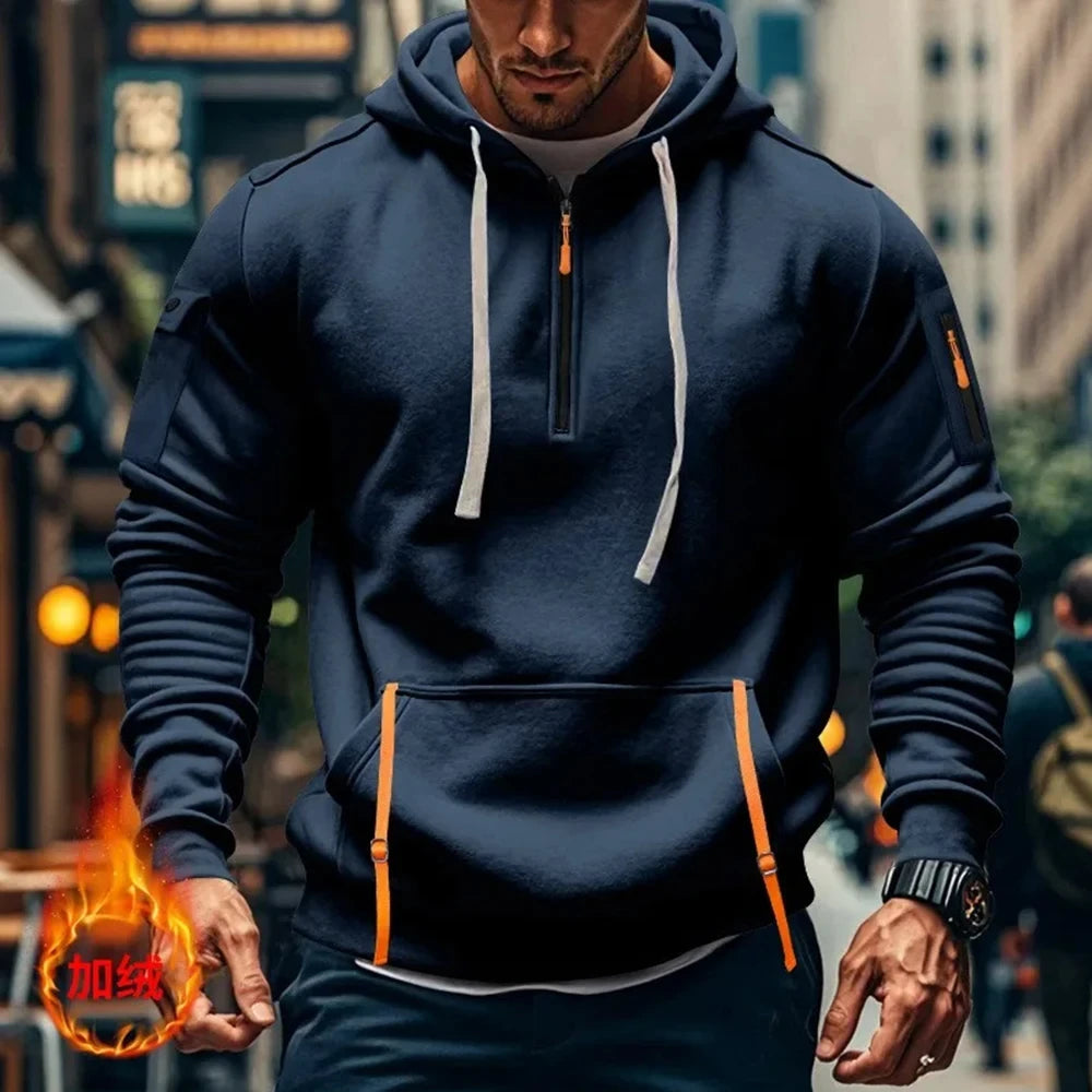 Sudadera Honda con Media Cremallera Unisex – Estilo Deportivo Primavera/Otoño 2025