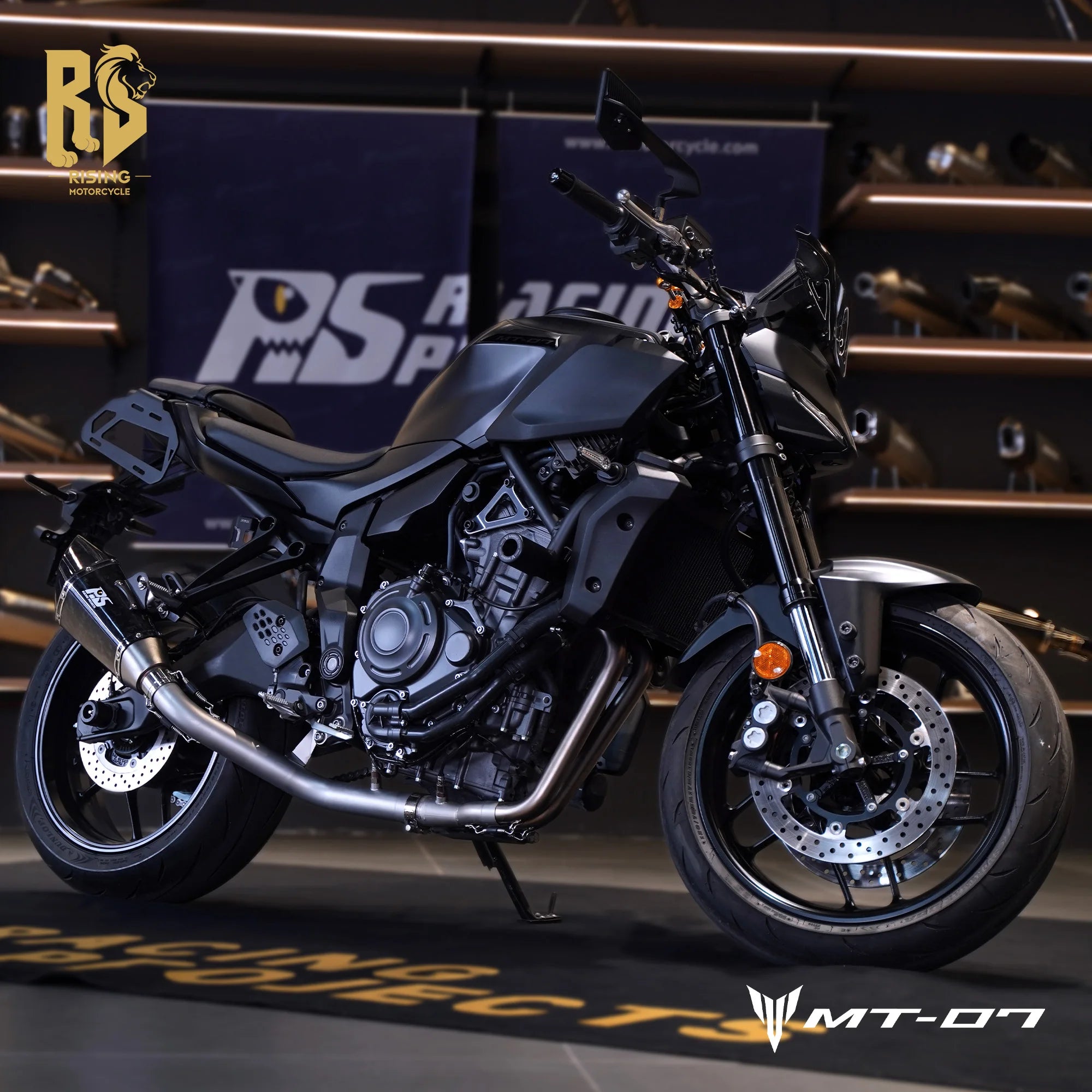RS Side Exit Full Exhaust System For Yamaha MT-07 XSR700 2025 Dual O2 Sensor Stainless Steel High Flow Plug-and-Play Tracer 7