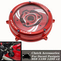 Tapa de Embrague Transparente Racing CNC para Ducati Panigale 959 / 1199 / 1299 / V2 (2012-2024)