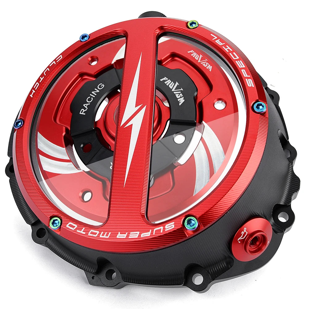 Tapa de Embrague Transparente Racing CNC para BMW S1000RR, S1000R, S1000XR y M1000 (2019-2026)