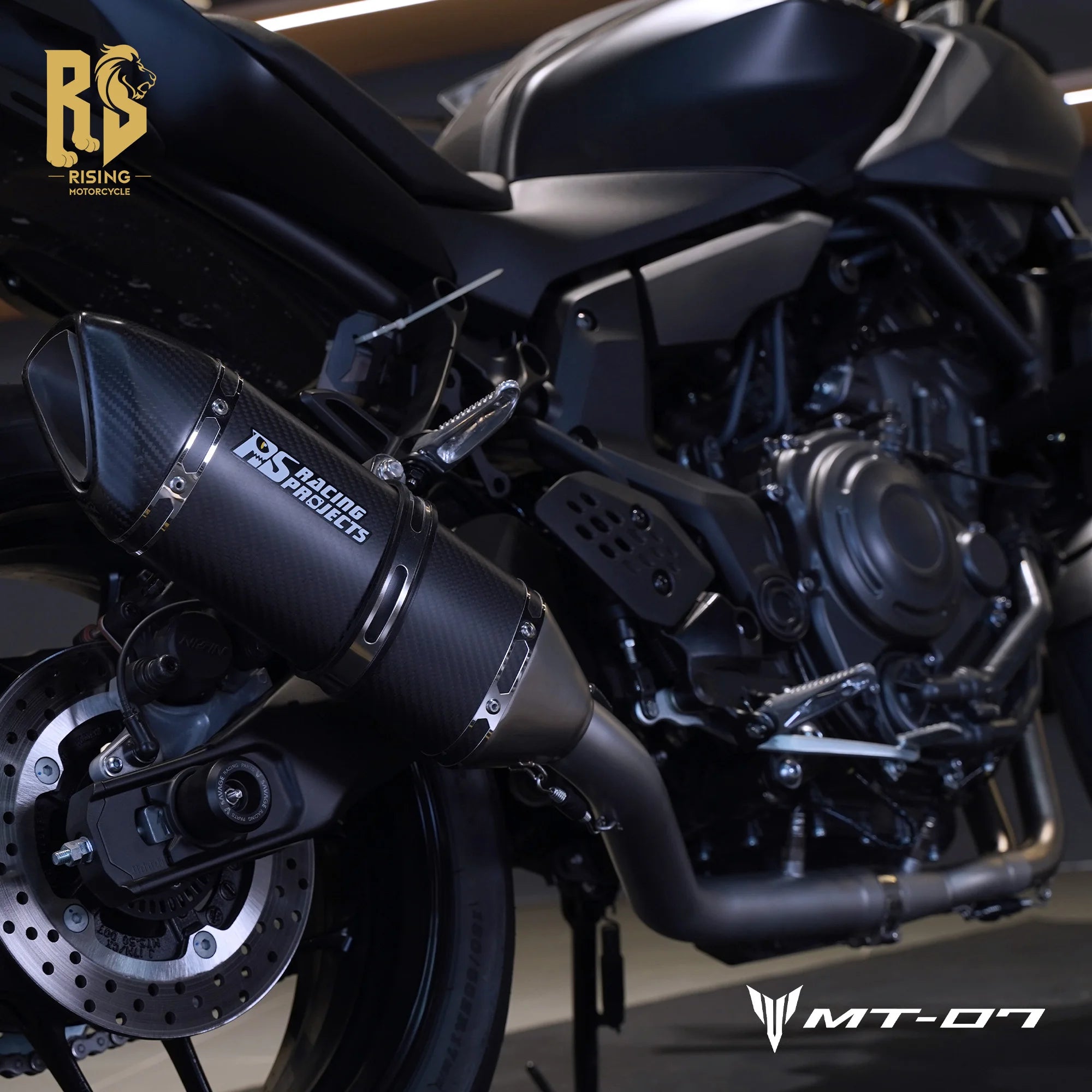 RS Side Exit Full Exhaust System For Yamaha MT-07 XSR700 2025 Dual O2 Sensor Stainless Steel High Flow Plug-and-Play Tracer 7