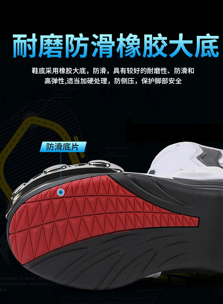 Botas de Moto de Cuero para Hombre – Antideslizantes, Touring y Motocross (Tallas 36–47)