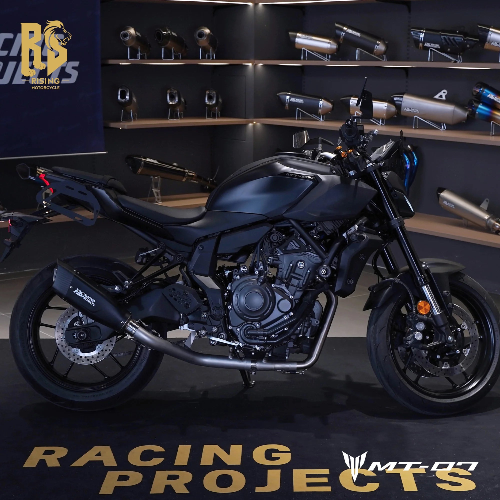 RS Side Exit Full Exhaust System For Yamaha MT-07 XSR700 2025 Dual O2 Sensor Stainless Steel High Flow Plug-and-Play Tracer 7