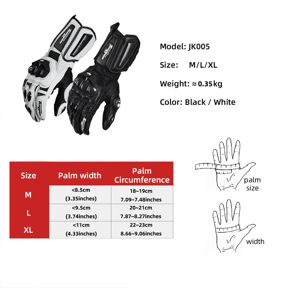 Guantes de Moto de Cuero Genuino – Racing, Impermeables y Táctiles (Invierno)
