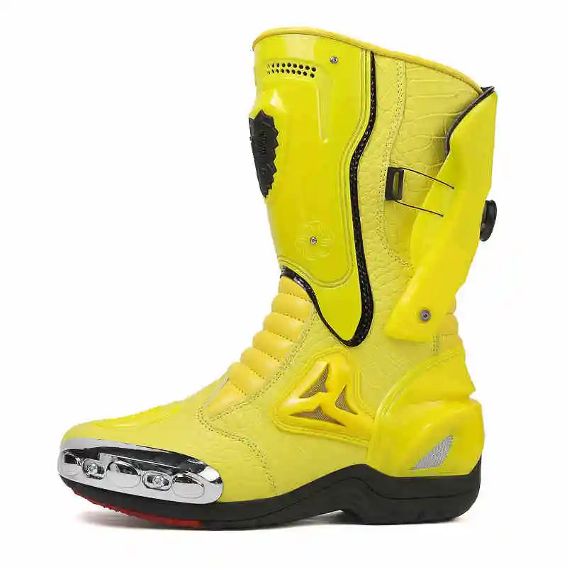 Botas de Moto de Cuero para Hombre – Antideslizantes, Touring y Motocross (Tallas 36–47)