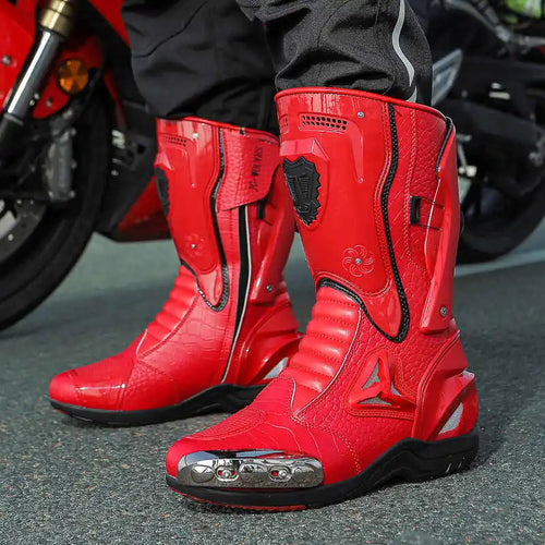 Botas de Moto de Cuero para Hombre – Antideslizantes, Touring y Motocross (Tallas 36–47)