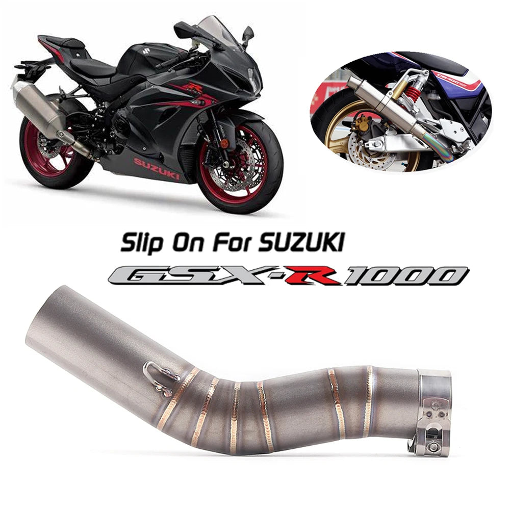 Slip-On + Middle Link Pipe para Suzuki GSX-R1000 (2005-2006) – Sistema de Escape Acero Inoxidable 51 mm