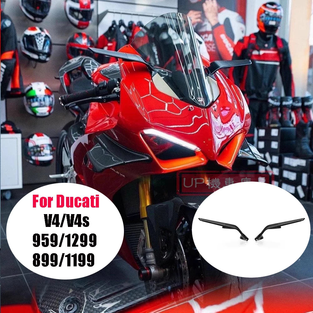 Espejos Retrovisores Stealth tipo Winglet para Ducati Panigale V2 / V4 / 959 / 1299 / 899 – Ajustables