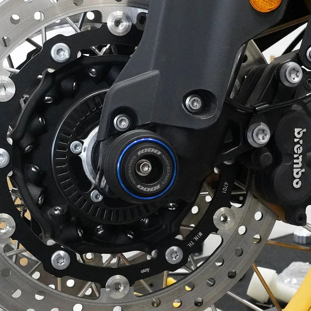 🔥 Protectores de Eje Delantero y Trasero (Axle Sliders) Suzuki GSX-S 1000 / GSX-R 1000 (2015-2025) 🔥