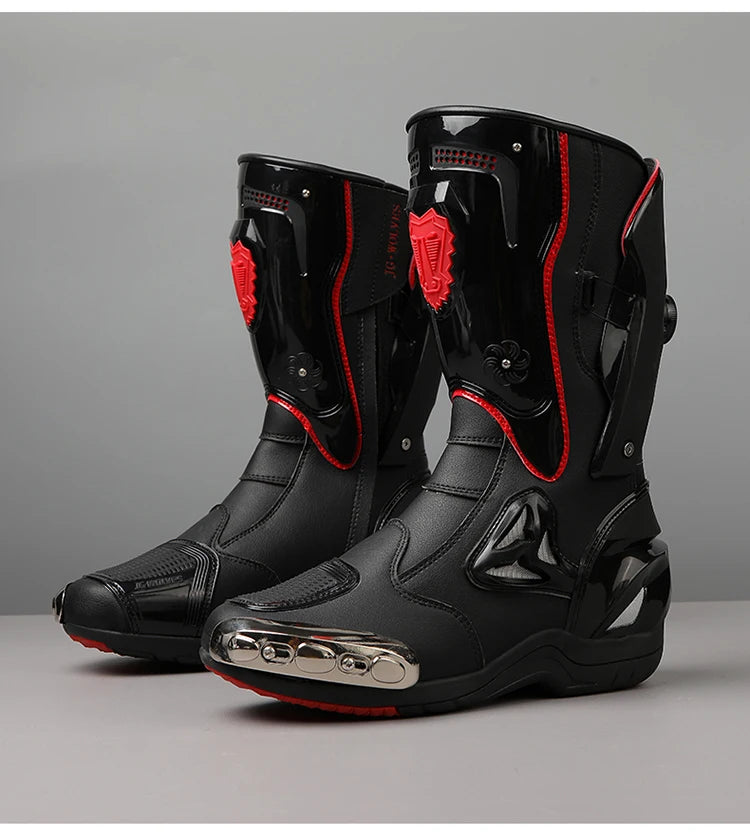 Botas de Moto de Cuero para Hombre – Antideslizantes, Touring y Motocross (Tallas 36–47)
