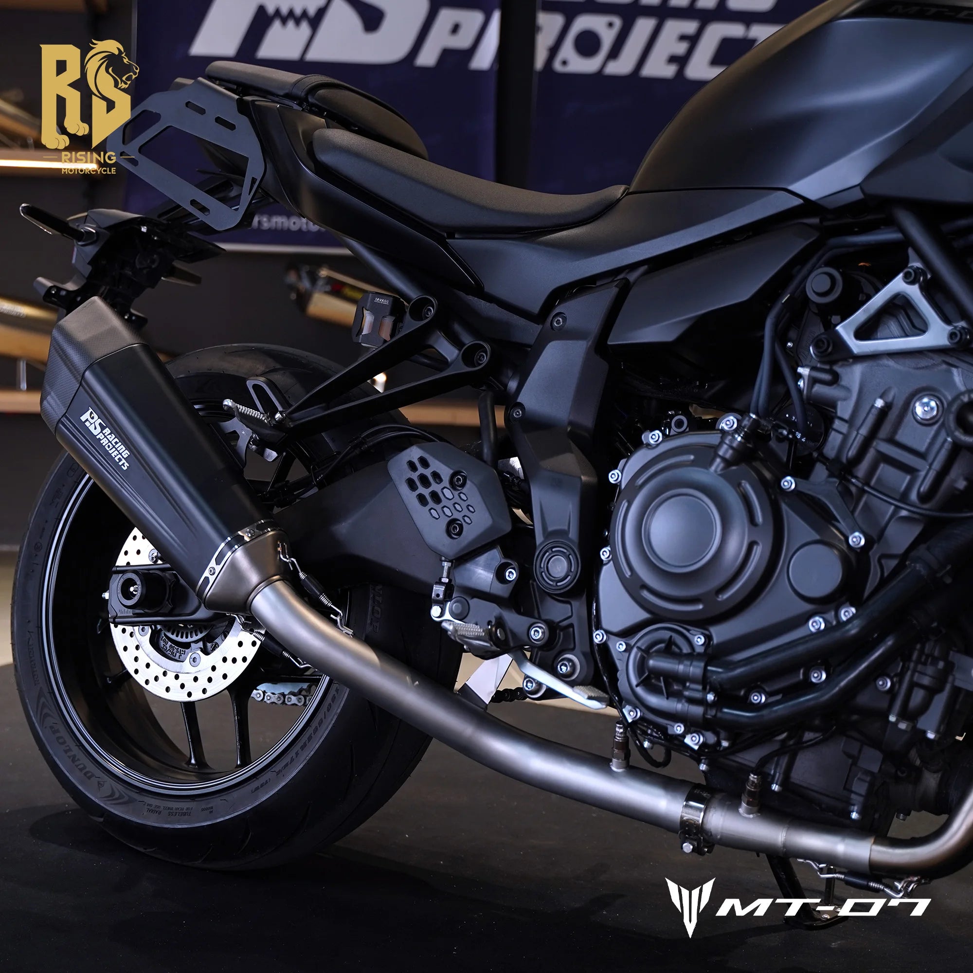 RS Side Exit Full Exhaust System For Yamaha MT-07 XSR700 2025 Dual O2 Sensor Stainless Steel High Flow Plug-and-Play Tracer 7