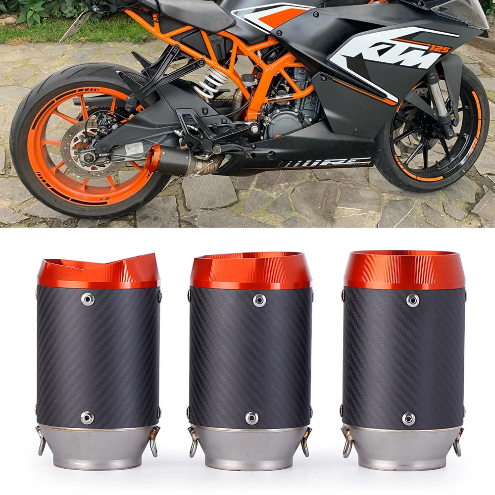 Escape Universal para Motocicleta en Fibra de Carbono CNC – Compatible con Kawasaki Z900 / Yamaha FZ6 / KTM RC390 / BMW S1000XR