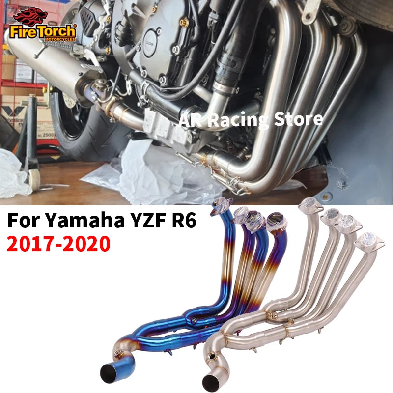 Sistema de Escape Completo para Motocicleta – Slip-On con Tubo Frontal (Link Pipe) para Yamaha YZF-R6 (2017–2020), Compatible con Silenciador Original