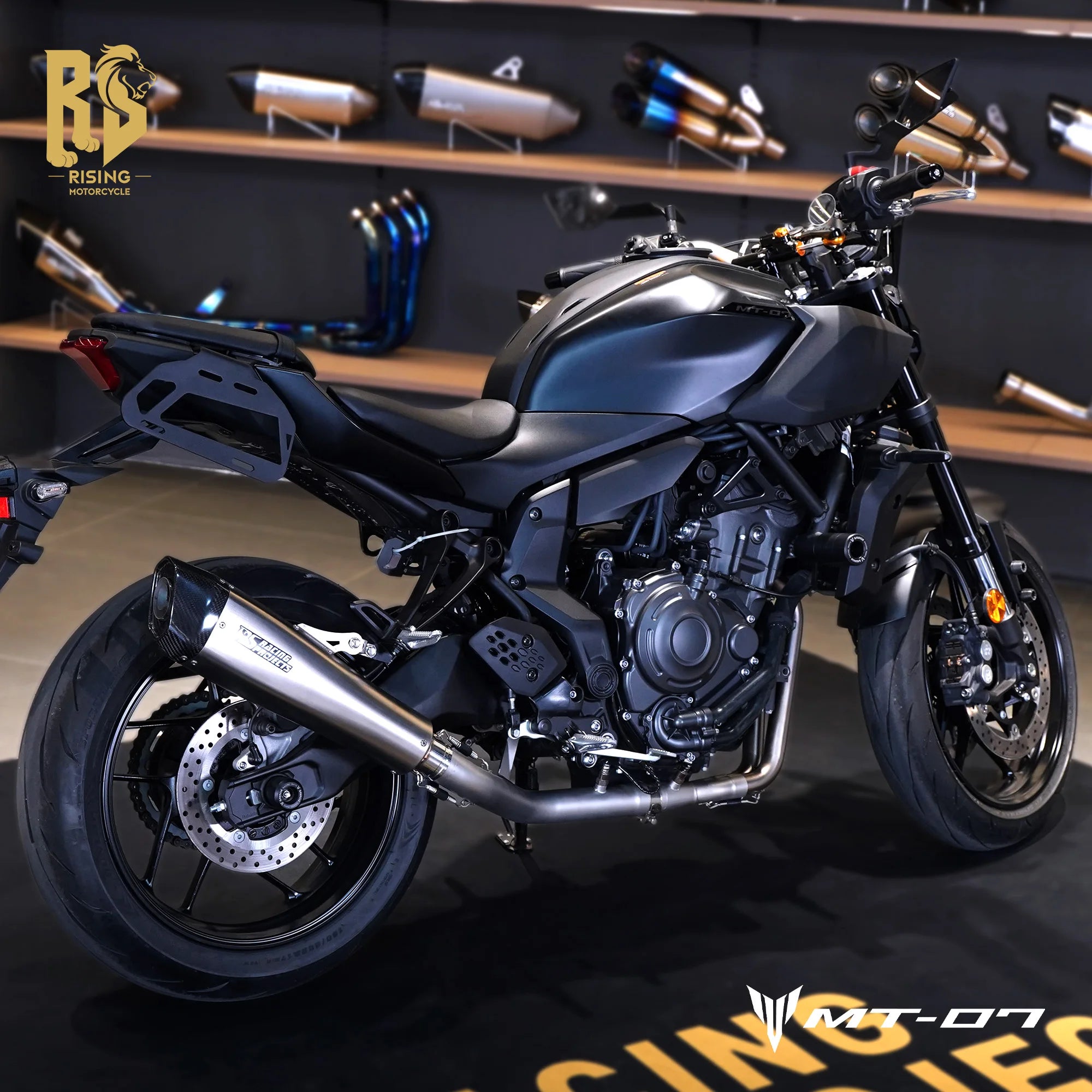RS Side Exit Full Exhaust System For Yamaha MT-07 XSR700 2025 Dual O2 Sensor Stainless Steel High Flow Plug-and-Play Tracer 7