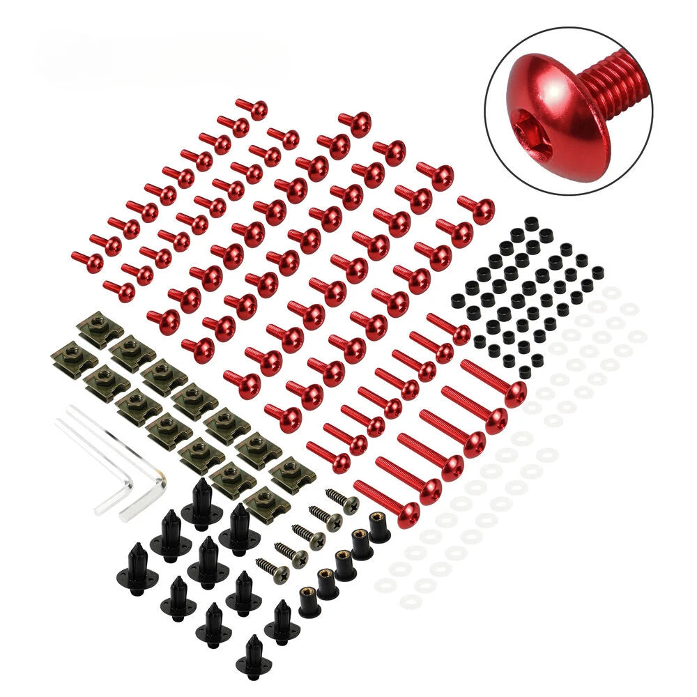 🔥 Kit 190PCS Tornillos y Grapas de Carenado Para Suzuki GSX-R 600 / 750 / 1000 (K1-K10) 🔥