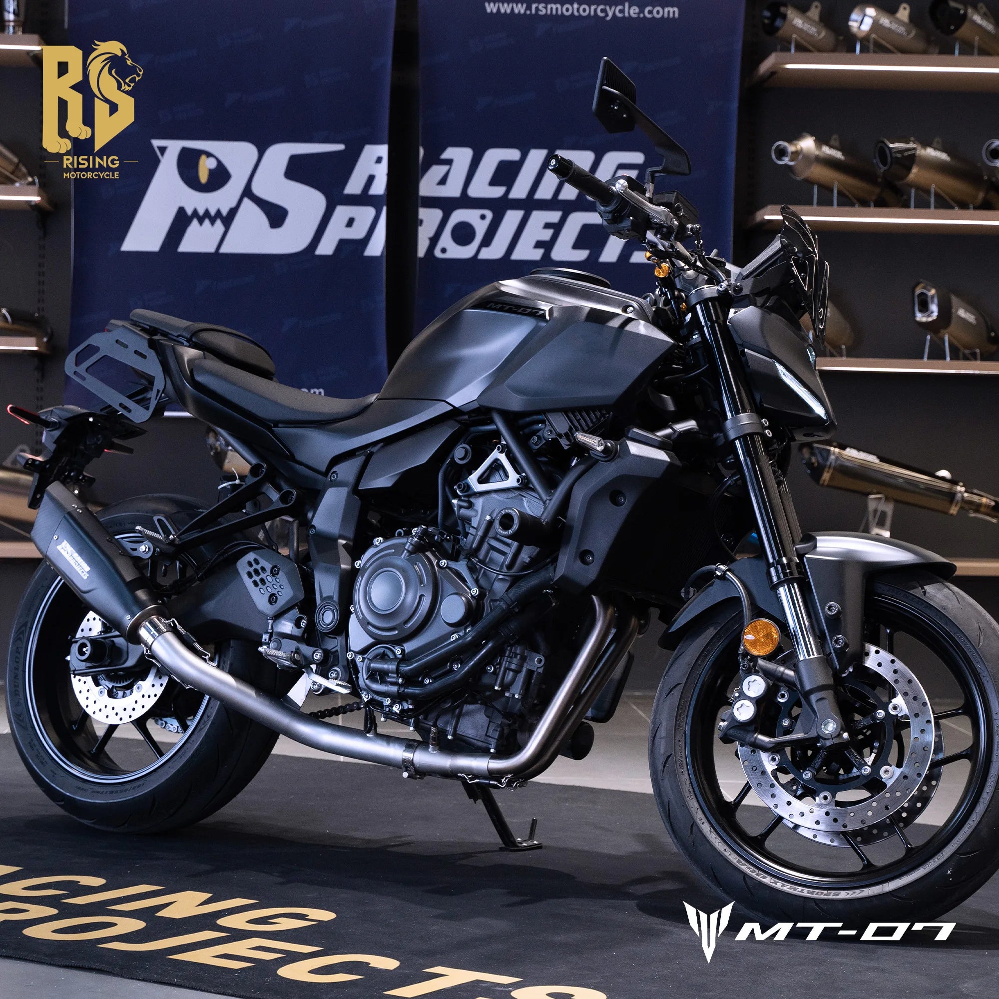 RS Side Exit Full Exhaust System For Yamaha MT-07 XSR700 2025 Dual O2 Sensor Stainless Steel High Flow Plug-and-Play Tracer 7