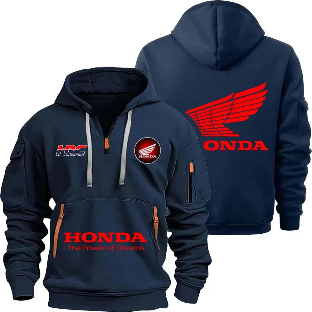Sudadera Honda con Media Cremallera Unisex – Estilo Deportivo Primavera/Otoño 2025