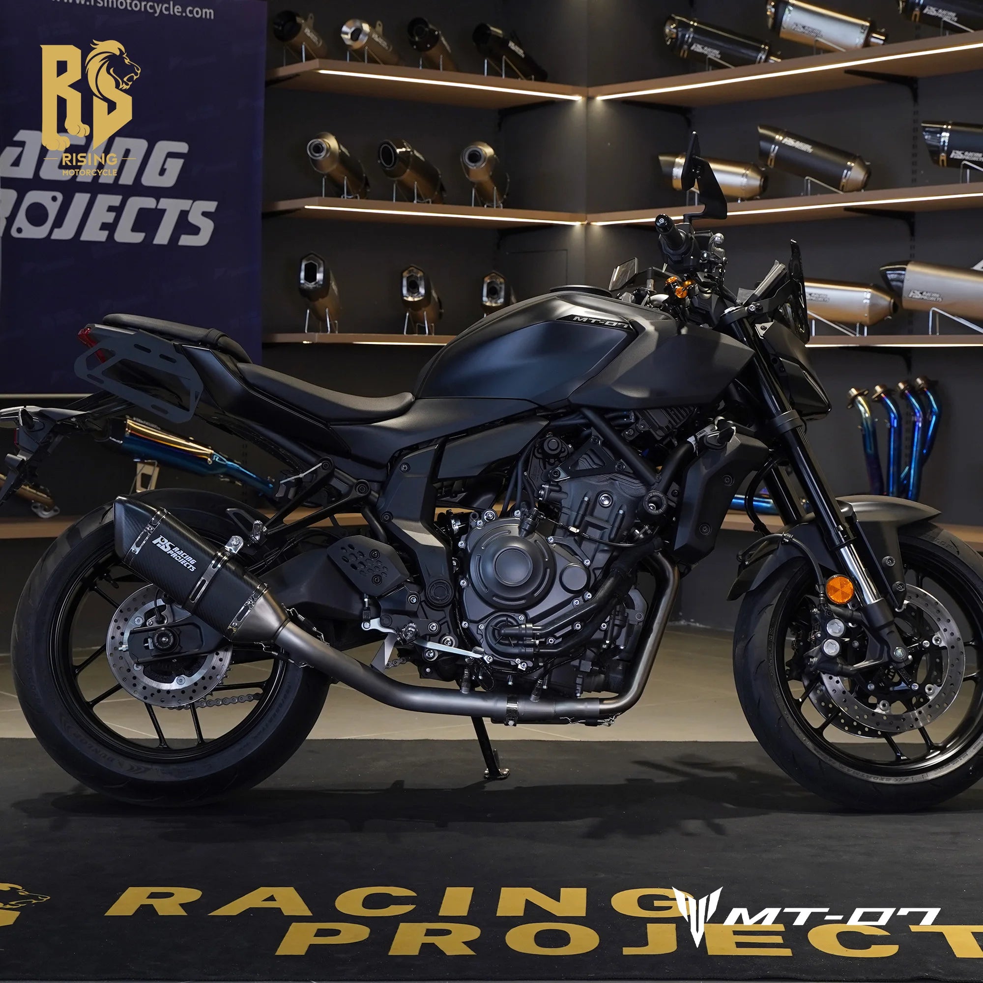 RS Side Exit Full Exhaust System For Yamaha MT-07 XSR700 2025 Dual O2 Sensor Stainless Steel High Flow Plug-and-Play Tracer 7