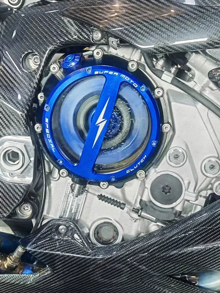 Tapa de Embrague Transparente Racing CNC para BMW S1000RR, S1000R, S1000XR y M1000 (2019-2026)