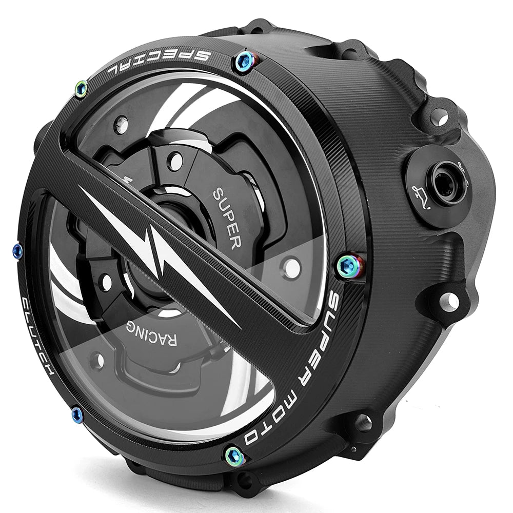 Tapa de Embrague Transparente Racing CNC para BMW S1000RR, S1000R, S1000XR y M1000 (2019-2026)