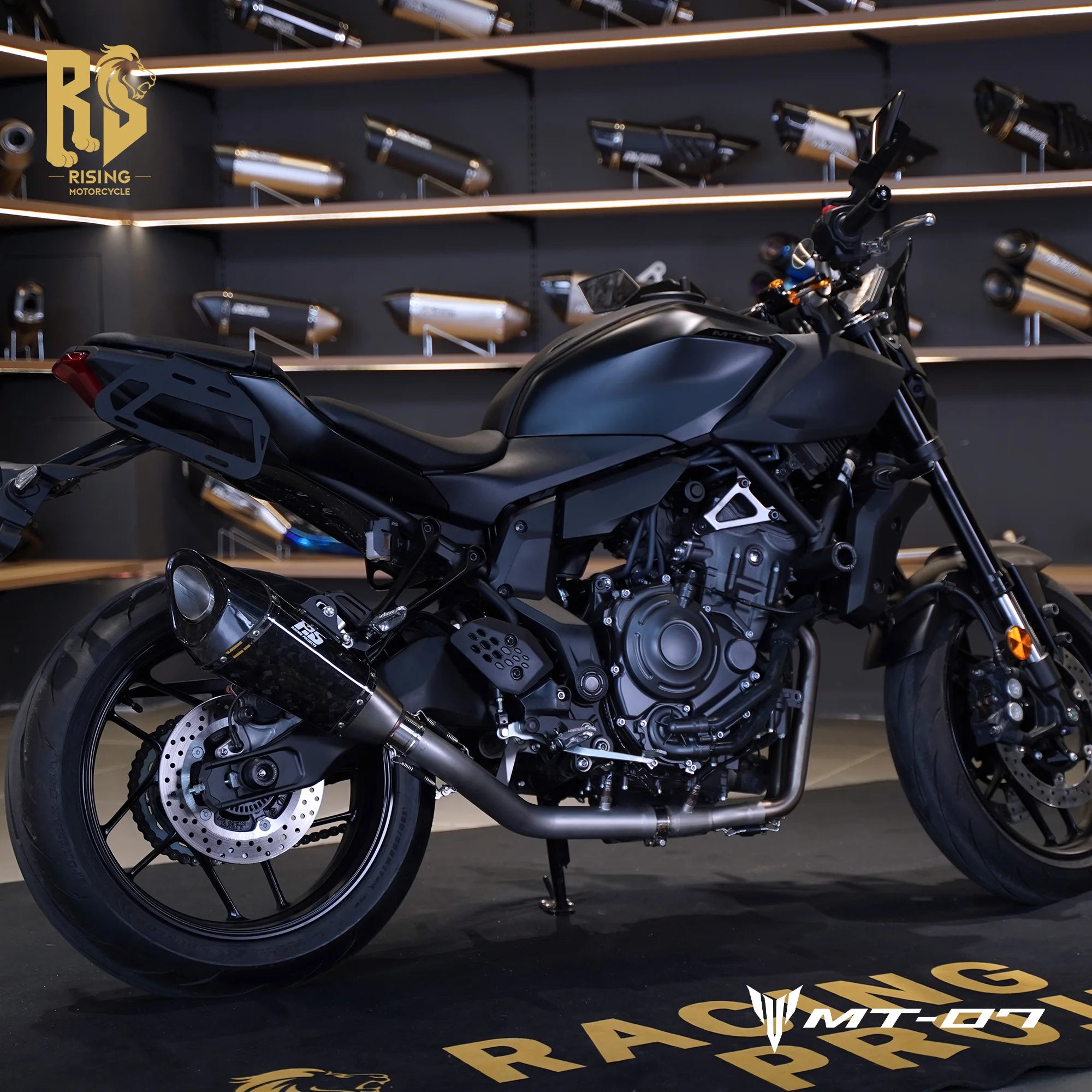 RS Side Exit Full Exhaust System For Yamaha MT-07 XSR700 2025 Dual O2 Sensor Stainless Steel High Flow Plug-and-Play Tracer 7