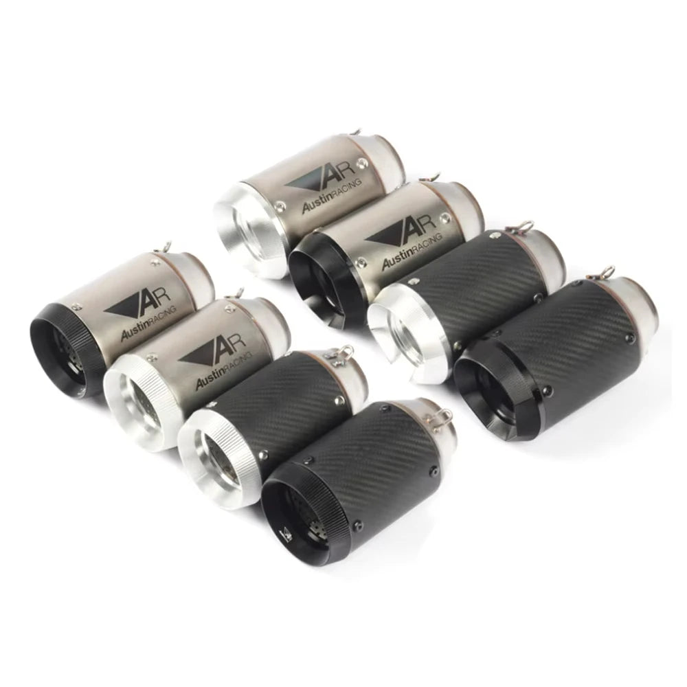Escape Universal para Motocicleta en Fibra de Carbono CNC – Compatible con Kawasaki Z900 / Yamaha FZ6 / KTM RC390 / BMW S1000XR