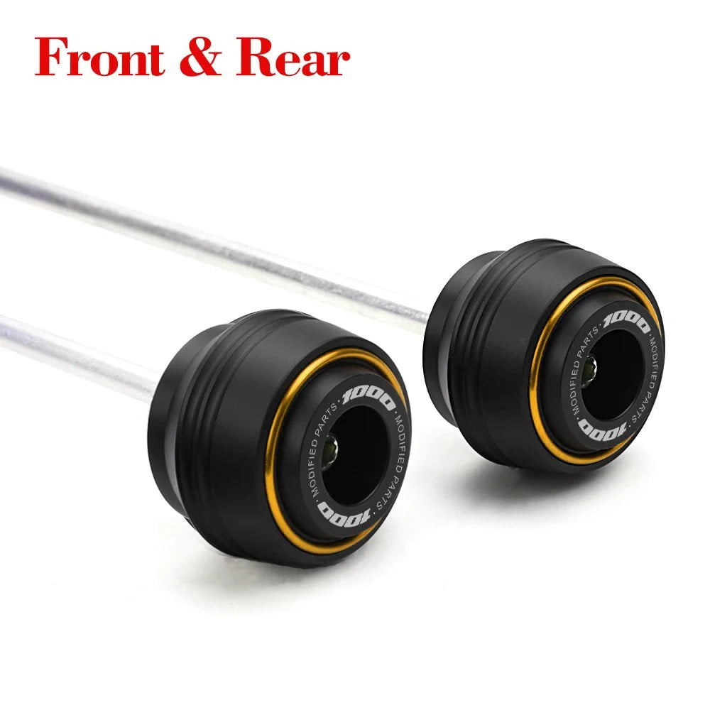 🔥 Protectores de Eje Delantero y Trasero (Axle Sliders) Suzuki GSX-S 1000 / GSX-R 1000 (2015-2025) 🔥