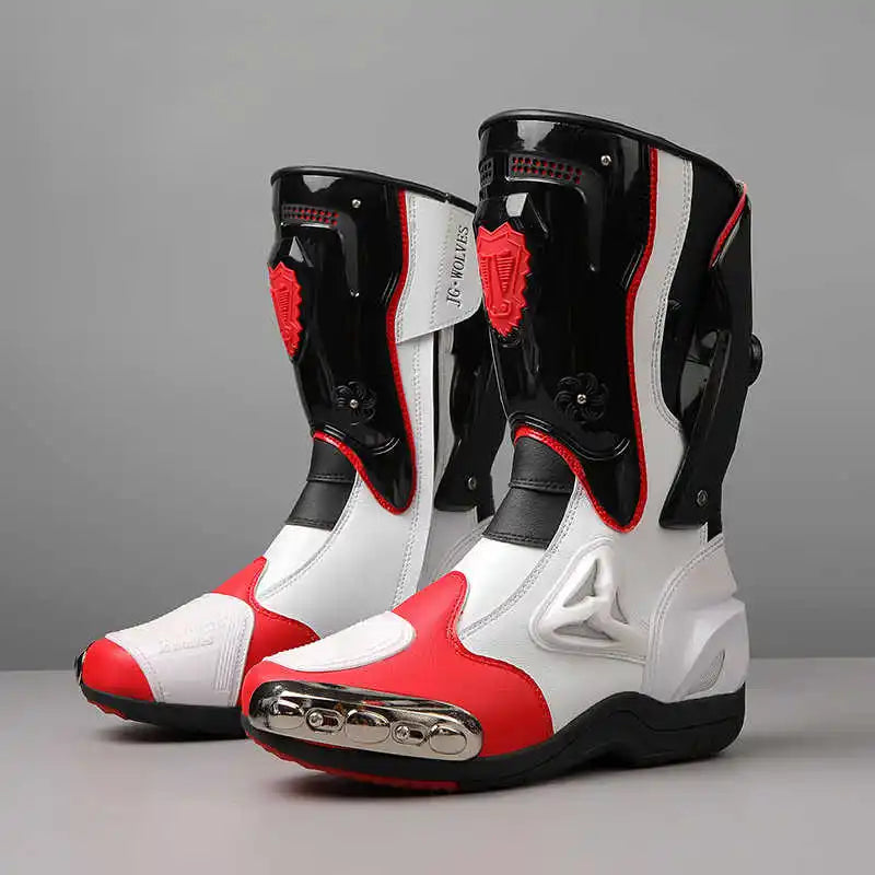 Botas de Moto de Cuero para Hombre – Antideslizantes, Touring y Motocross (Tallas 36–47)