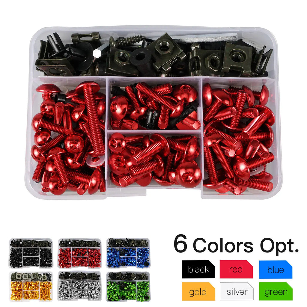 🔥 Kit 190PCS Tornillos y Grapas de Carenado Para Suzuki GSX-R 600 / 750 / 1000 (K1-K10) 🔥