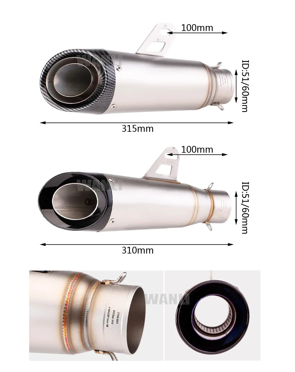 🔥 Escape Universal 51mm / 60mm con DB Killer – Estilo SC Project