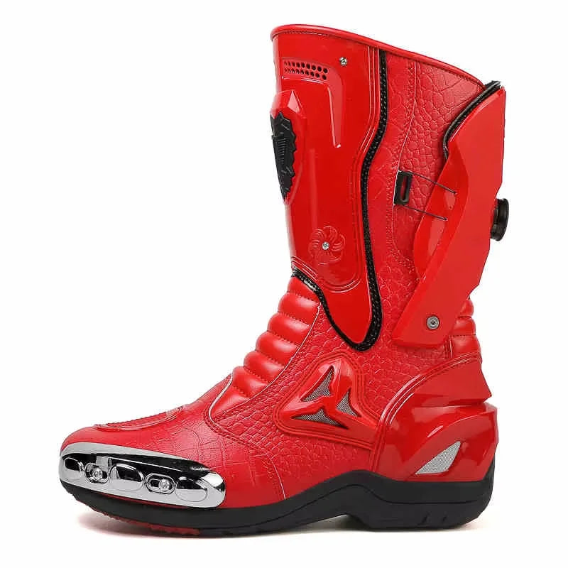 Botas de Moto de Cuero para Hombre – Antideslizantes, Touring y Motocross (Tallas 36–47)