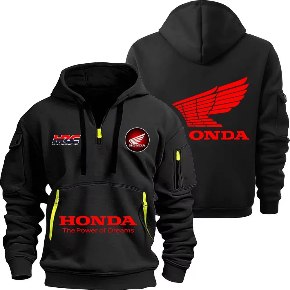 Sudadera Honda con Media Cremallera Unisex – Estilo Deportivo Primavera/Otoño 2025