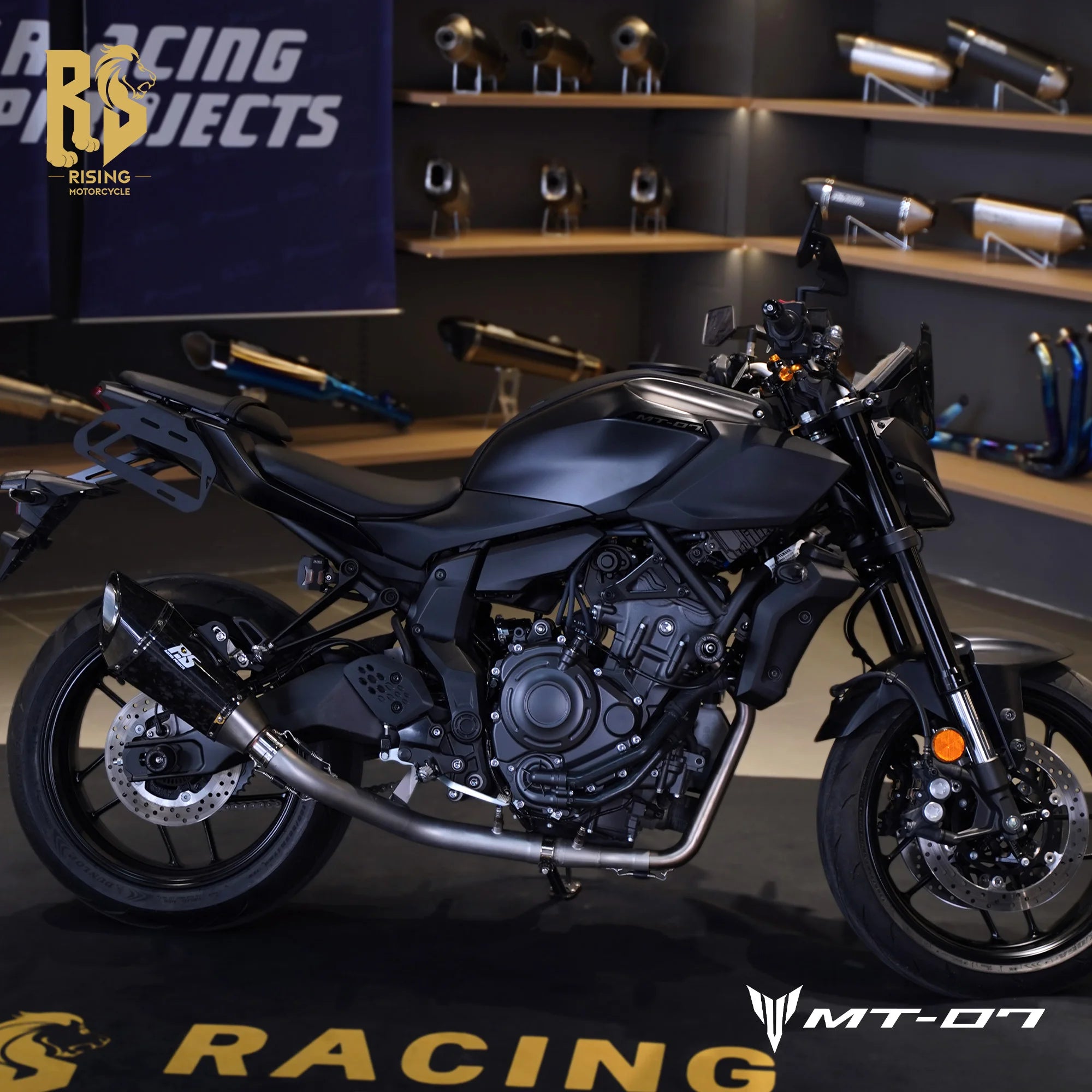 RS Side Exit Full Exhaust System For Yamaha MT-07 XSR700 2025 Dual O2 Sensor Stainless Steel High Flow Plug-and-Play Tracer 7