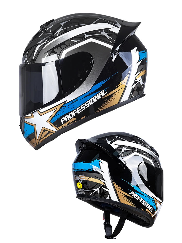 Casco Integral DOT para Moto – Unisex, Estilo Racing, Máxima Protección