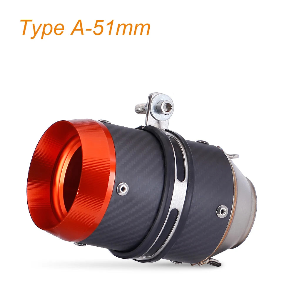 Escape Universal para Motocicleta en Fibra de Carbono CNC – Compatible con Kawasaki Z900 / Yamaha FZ6 / KTM RC390 / BMW S1000XR