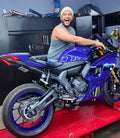 **Sistema de Escape Completo Full System para Yamaha YZF-R7 2021-2026 con Silenciador Negro**